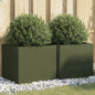 Vasos/floreiras 2 pcs 42x40x39 cm aço verde azeitona