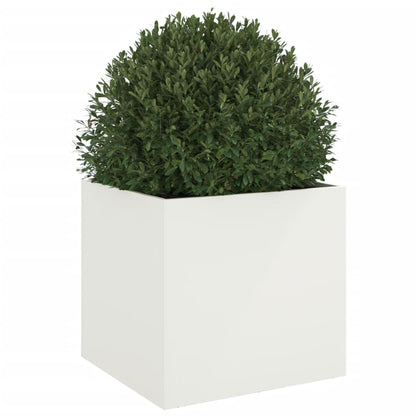 Vaso/floreira 49x47x46 cm aço branco