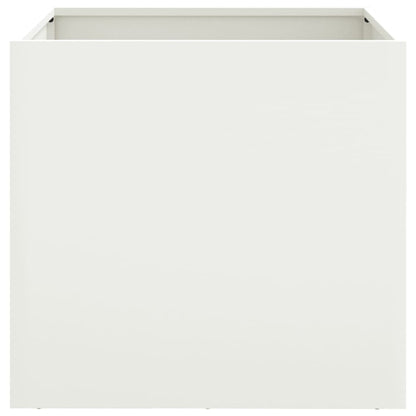 Vaso/floreira 49x47x46 cm aço branco