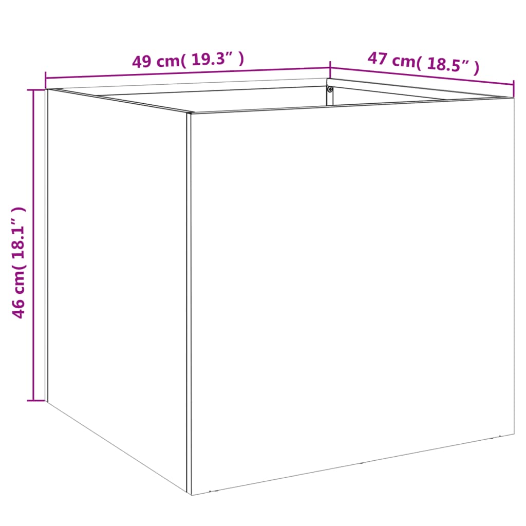 Vaso/floreira 49x47x46 cm aço branco