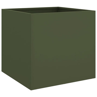 Vaso/floreira 49x47x46 cm aço verde azeitona