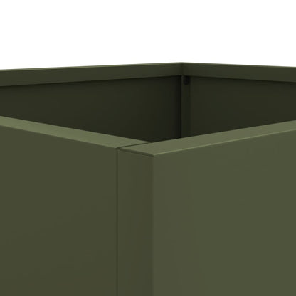 Vaso/floreira 49x47x46 cm aço verde azeitona