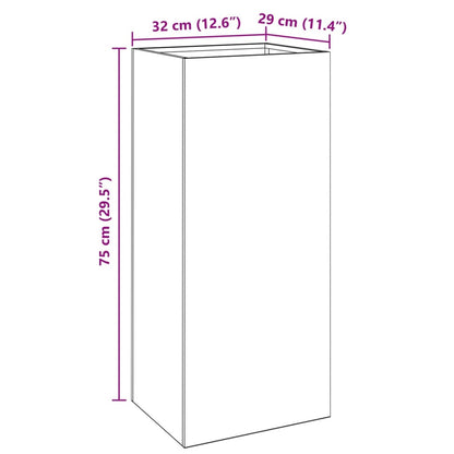 Vaso/floreira 32x29x75 cm aço preto