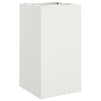 Vaso/floreira 42x38x75 cm aço branco