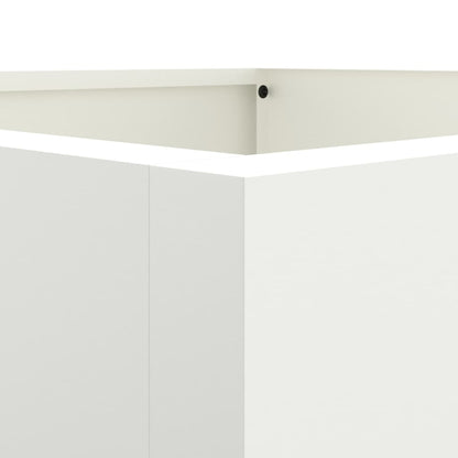 Vaso/floreira 42x38x75 cm aço branco