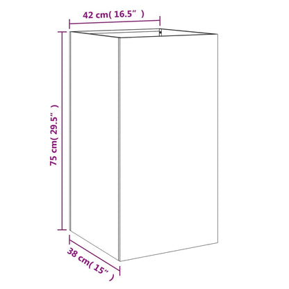 Vaso/floreira 42x38x75 cm aço branco