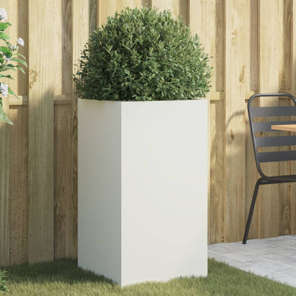 Vaso/floreira 42x38x75 cm aço branco