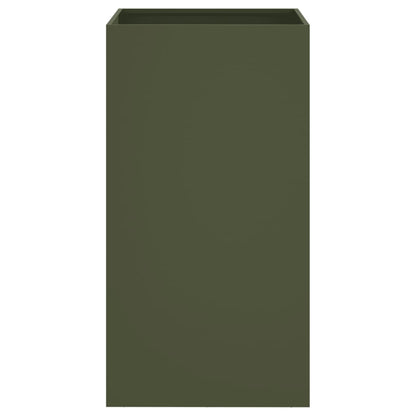 Vaso/floreira 42x38x75 cm aço verde azeitona