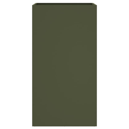 Vaso/floreira 42x38x75 cm aço verde azeitona