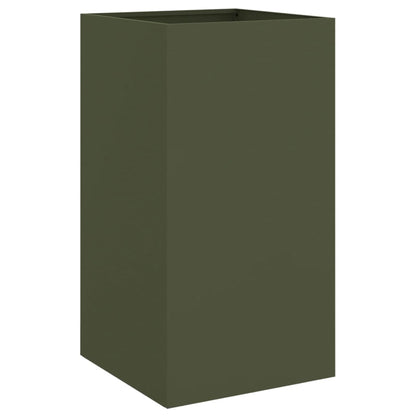 Vaso/floreira 42x38x75 cm aço verde azeitona