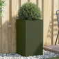 Vaso/floreira 42x38x75 cm aço verde azeitona