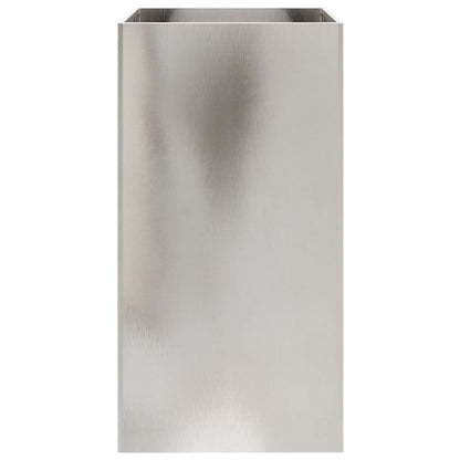 Vaso/floreira 42x38x75 cm aço inoxidável prateado