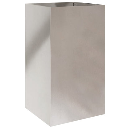 Vaso/floreira 42x38x75 cm aço inoxidável prateado