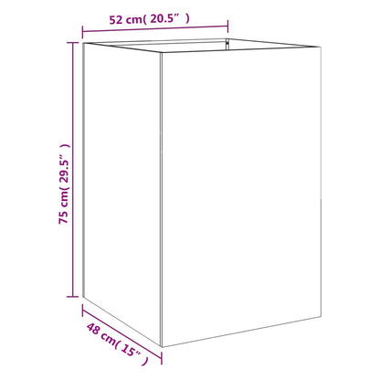 Vaso/floreira 52x48x75 cm aço branco