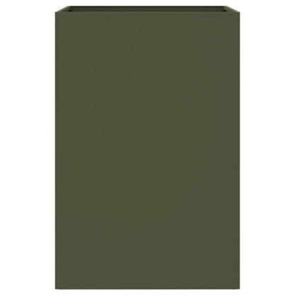 Vaso/floreira 52x48x75 cm aço verde azeitona