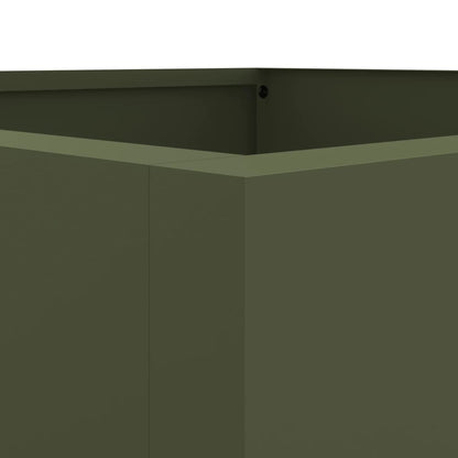 Vaso/floreira 52x48x75 cm aço verde azeitona