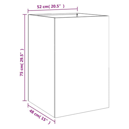 Vaso/floreira 52x48x75 cm aço verde azeitona