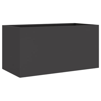 Vaso/floreira 62x30x29 cm aço preto