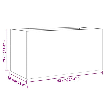 Vaso/floreira 62x30x29 cm aço preto
