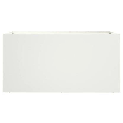 Vaso/floreira 62x30x29 cm aço branco