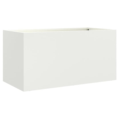 Vaso/floreira 62x30x29 cm aço branco