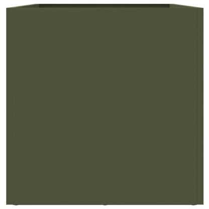 Vaso/floreira 62x30x29 cm aço verde azeitona