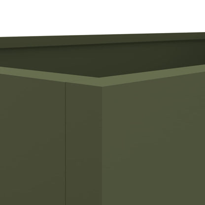 Vaso/floreira 62x30x29 cm aço verde azeitona