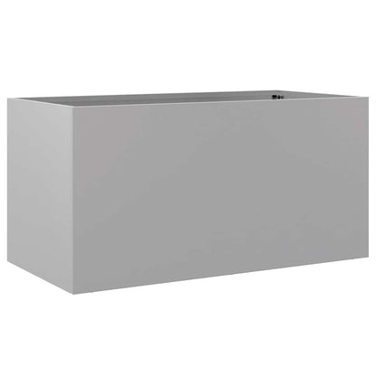 Vaso/floreira 62x30x29 cm aço galvanizado prateado