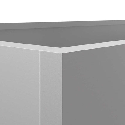 Vaso/floreira 62x30x29 cm aço galvanizado prateado