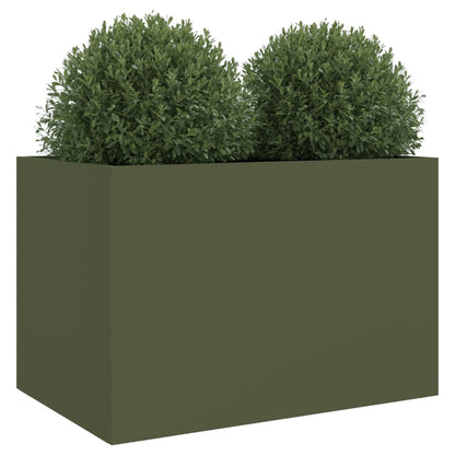 Vaso/floreira 62x40x39 cm aço verde azeitona