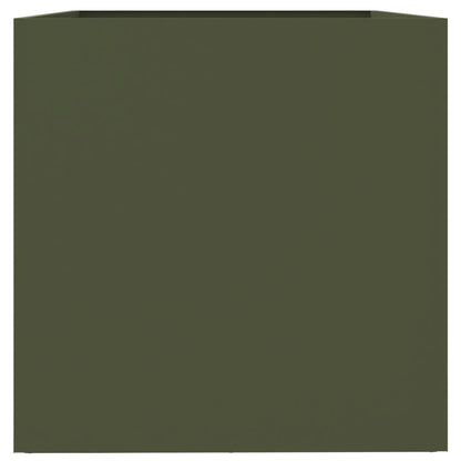 Vaso/floreira 62x40x39 cm aço verde azeitona