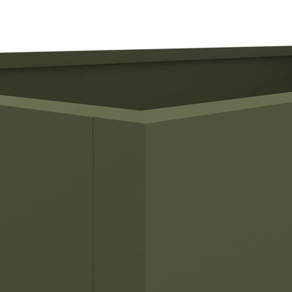 Vaso/floreira 62x40x39 cm aço verde azeitona