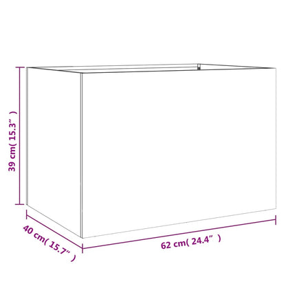 Vaso/floreira 62x40x39 cm aço verde azeitona