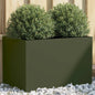 Vaso/floreira 62x40x39 cm aço verde azeitona