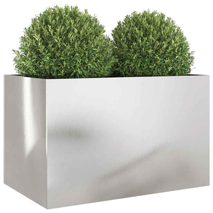 Vaso/floreira 62x40x39 cm aço inoxidável prateado