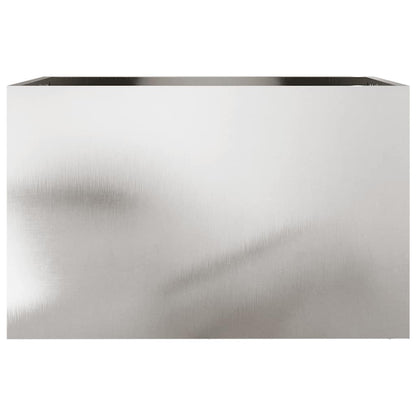 Vaso/floreira 62x40x39 cm aço inoxidável prateado