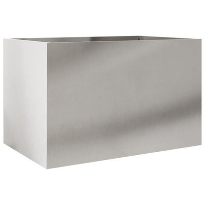 Vaso/floreira 62x40x39 cm aço inoxidável prateado