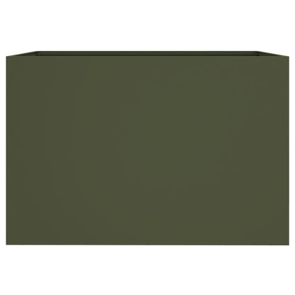 Vaso/floreira 62x47x46 cm aço verde azeitona