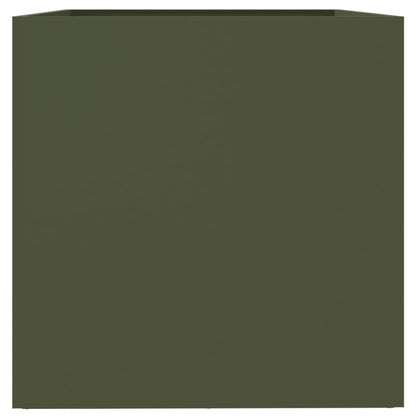 Vaso/floreira 62x47x46 cm aço verde azeitona