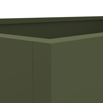 Vaso/floreira 62x47x46 cm aço verde azeitona