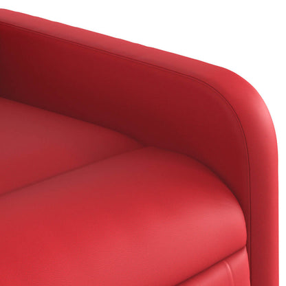 Poltrona de massagens reclinável couro artificial vermelho