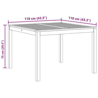 Mesa de jantar p/ jardim 110x110x75 cm madeira de acácia maciça