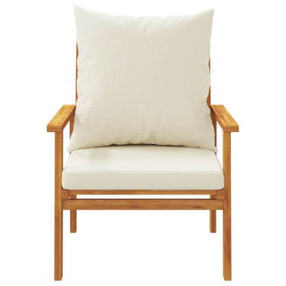 Cadeira de jardim 2 pcs c/ almofadão madeira de acácia maciça
