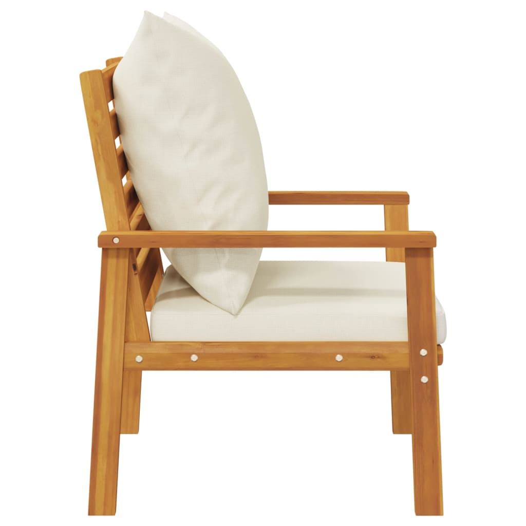 Cadeira de jardim 2 pcs c/ almofadão madeira de acácia maciça