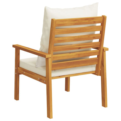 Cadeira de jardim 2 pcs c/ almofadão madeira de acácia maciça