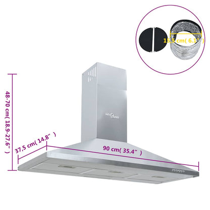 Exaustor 90 cm aço inoxidável