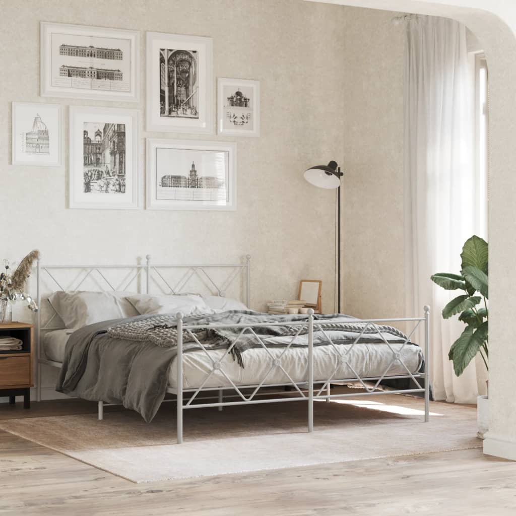 Cabeceira de cama 150 cm metal branco
