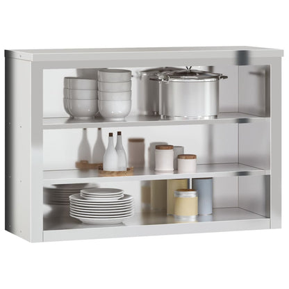 Armário de parede para cozinha com prateleiras aço inoxidável