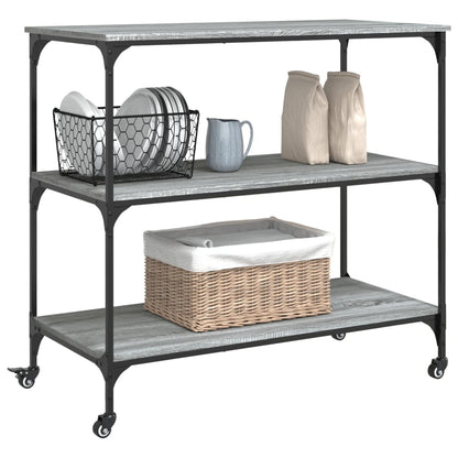 Carrinho cozinha 102x50x95 cm derivados madeira cinza sonoma