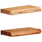 Prateleiras parede 2 pcs 30x20x3,5 cm madeira de acácia maciça